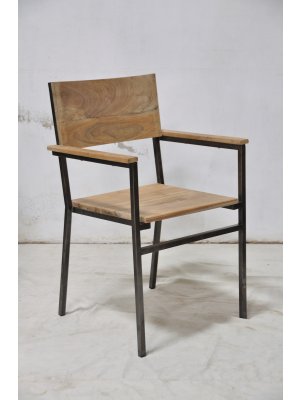 Teak Arm Chair with Metal Leg Cita Mulya Kreasi